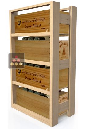Wooden Storage unit for 4 wooden boxes