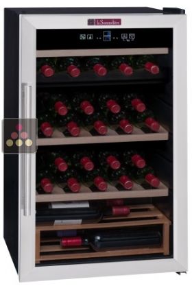 Dual temperature wine service cabinet