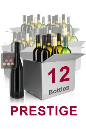12 bottles of wine -Selection Prestige : white wines, red wines and Champagne