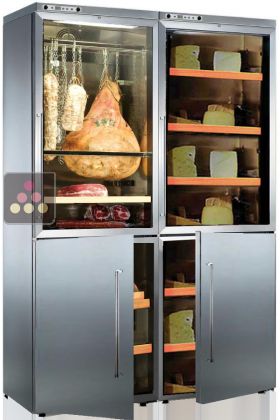 Combination of 2 delicatessen cabinets and 2 cheese cabinets