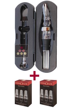 VinOair pouring spout + 2 Sets of 12 filters 