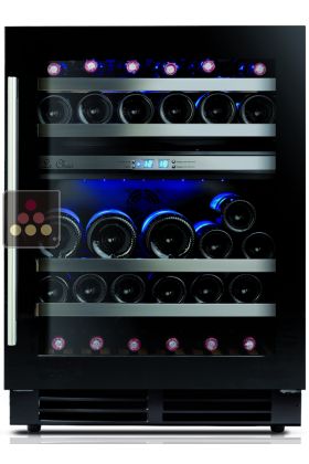 Dual temperature built in wine cabinet for storage and/or service