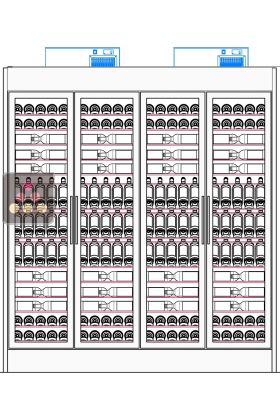 2 temperatures 4-sided refrigerated display cabinet for wine service