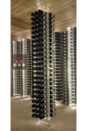 Plexiglas bottle-holder column with ground/ceiling fixation - Height 2175mm - Depth 3 bottles - 114 bottle capacity - Optional LED lighting