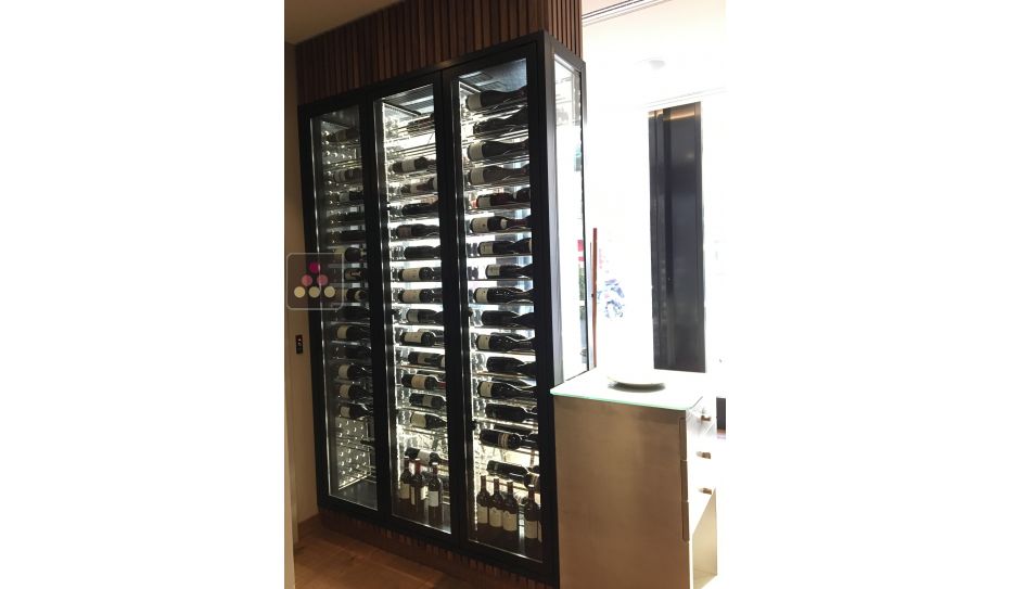 Custom dual temperature wine cabinet with remote compressor