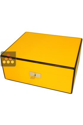 Cigar humidor with yellow finishing