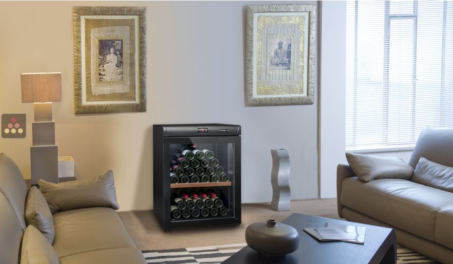 Single-temperature wine cabinet for ageing or service