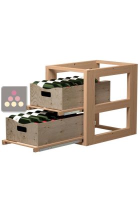 Wooden Storage unit for 2 wooden boxes