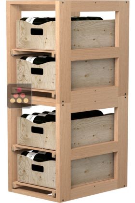 Set of 2 Wooden Storage unit for 4 wooden boxes