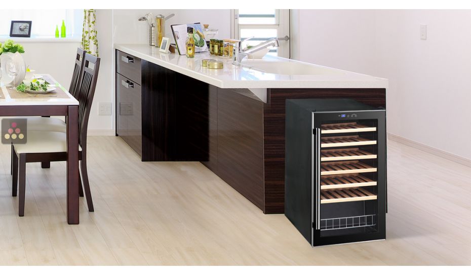 Single temperature wine service cabinet