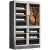 Built-in combination of 3 wine cabinets and a cold cuts cabinet - Stainless steel front - Inclined bottle display