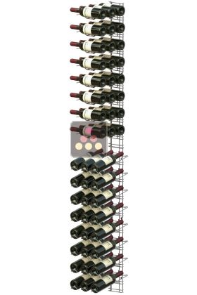 Chromed steel wall rack for 48 x 75cl bottles - Mixed horizontal and inclined bottles