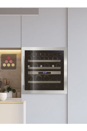 Dual temperature built in wine cabinet for service