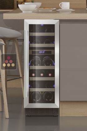 Dual temperature built in wine cabinet for service