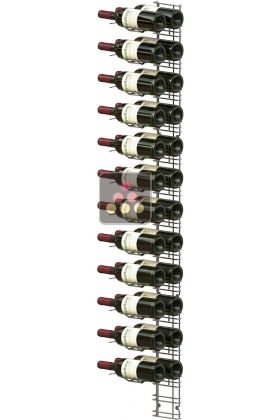 Black wall rack for 24 x 75cl bottles - Horizontal bottles