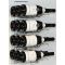Black wall rack for 12 x 75cl bottles - Horizontal bottles
