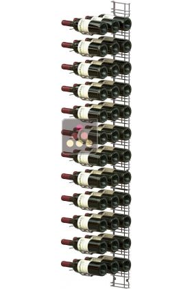 Black wall rack for 36 x 75cl bottles - Horizontal bottles