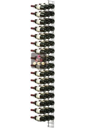 Black wall rack for 48 x 75cl bottles - Horizontal bottles