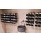 Black wall rack for 12 x 75cl bottles - Sloping bottles