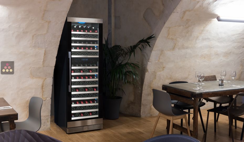 Dual temperature wine service cabinet