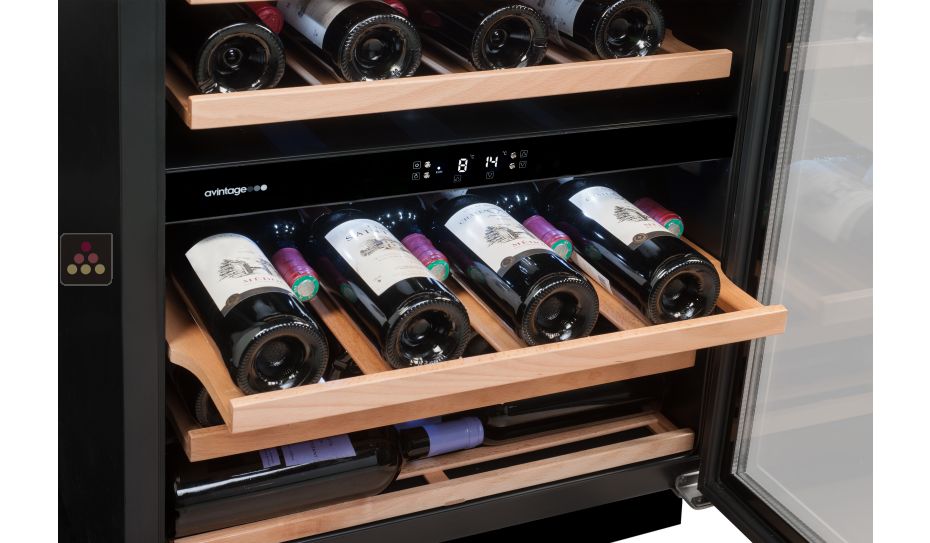 Dual temperature wine cabinet for storage and/or service