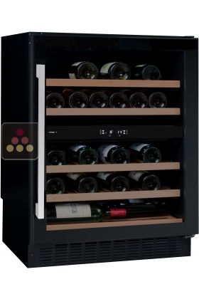 Dual temperature wine cabinet for storage and/or service