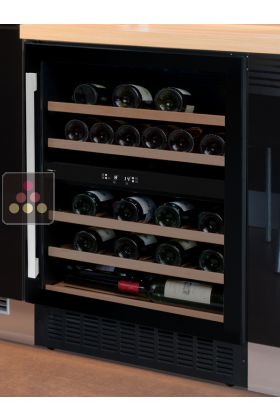 Dual temperature built-in wine cabinet for storage and/or service