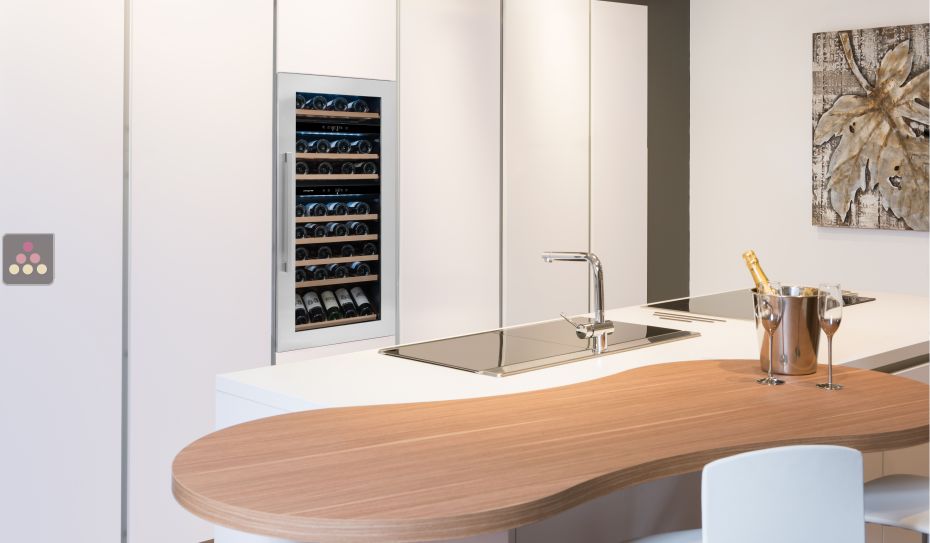 Triple temperature built in wine storage and service cabinet