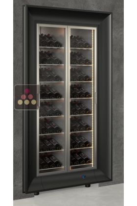 Professional built-in multi-temperature wine display cabinet - Inclined bottles - Curved frame