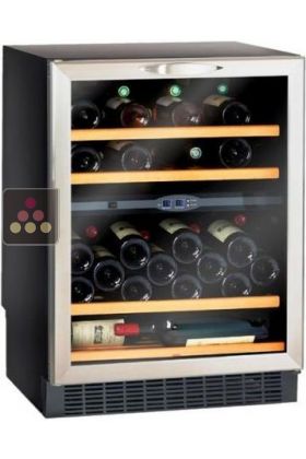 Dual temperature wine storage and service cabinet