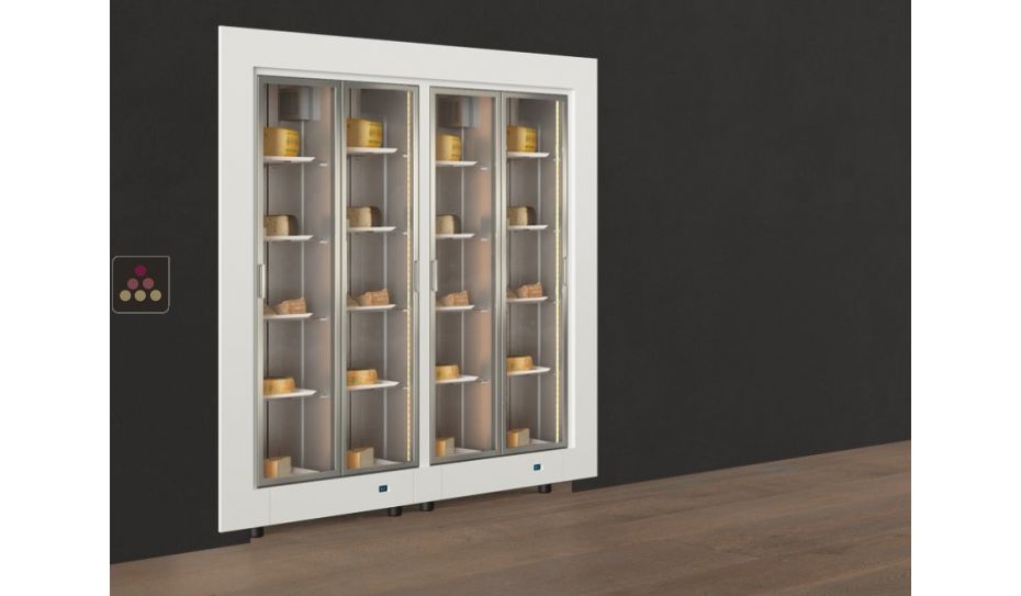 Built-in combination of 2 cheese cabinets