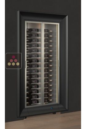 Professional built-in multi-temperature wine display cabinet - Horizontal bottles - Curved frame