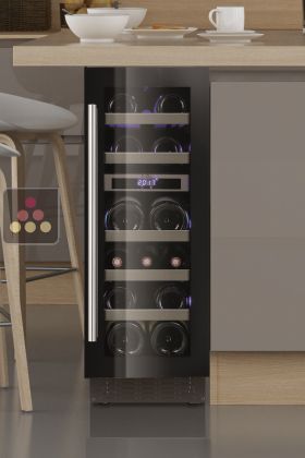 Dual temperature built in wine cabinet for service