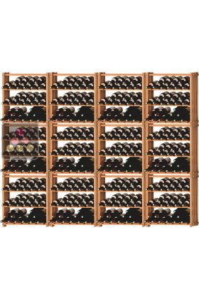Set of 12 modular beechwood racks for 420 bottles