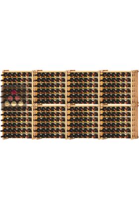 Set of 8 modular beechwood racks for 312 bottles