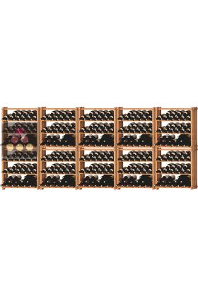 Set of 10 modular beechwood racks for 360 bottles