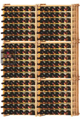 Set of 6 modular beechwood racks for 228 bottles