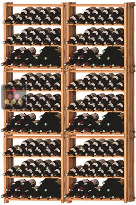 Set of 6 modular beechwood racks for 210 bottles