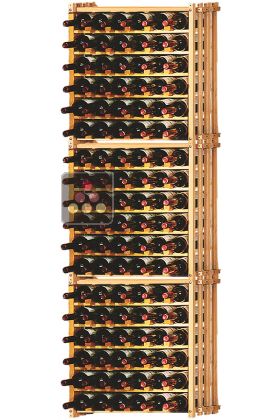 Set of 3 modular beechwood racks for 114 bottles