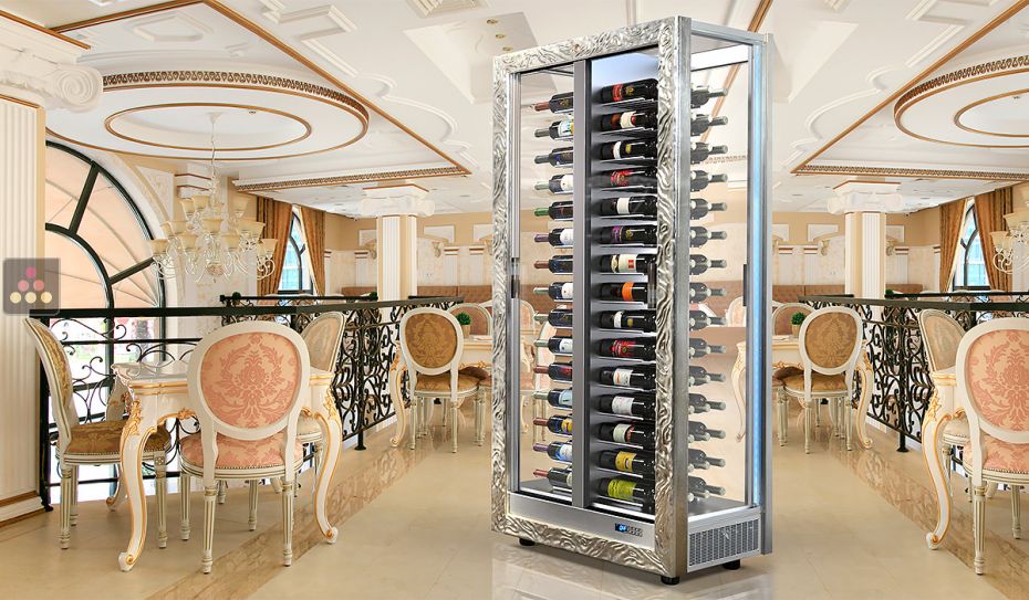 4-sided refrigerated display cabinet for wine storage or service