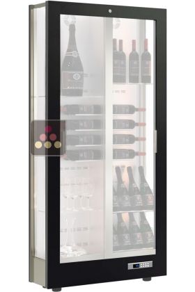 Professional multi-temperature wine display cabinet - 36cm deep - 3 glazed sides - Without shelf