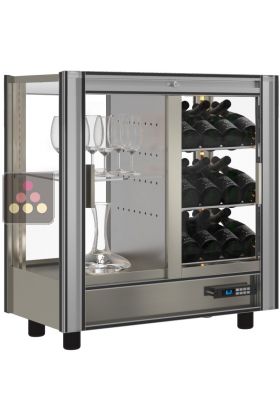 3-sided refrigerated display cabinet unit for wine storage or service