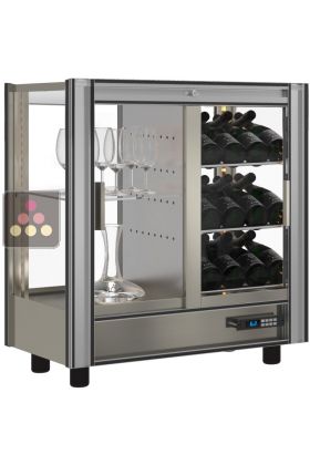 4-sided refrigerated display cabinet unit for wine storage or service