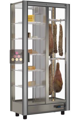 4-sided refrigerated display cabinet unit for cheeses and delicatessen storage