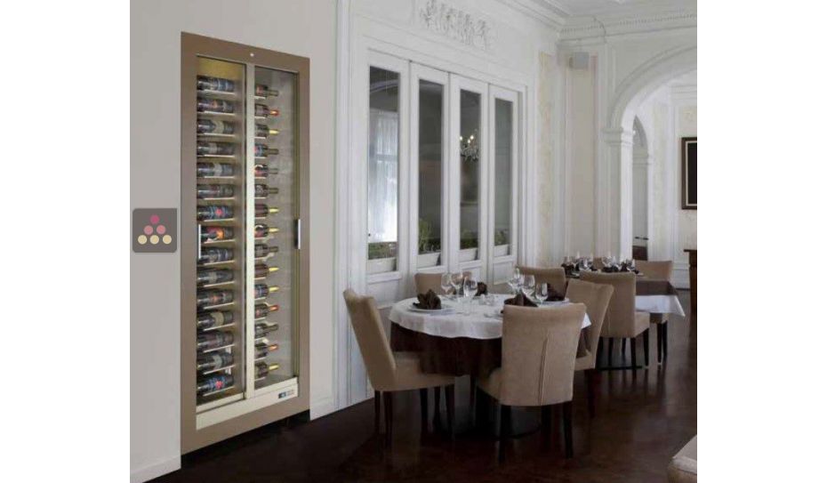 Professional built-in multi-temperature wine display cabinet - 36cm deep - Horizontal bottles