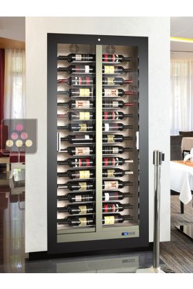 Professional built-in multi-temperature wine display cabinet - 36cm deep - Horizontal bottles