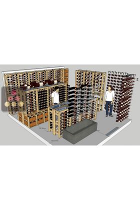 Cellar storage solution: 32 wooden boxes + 64 magnums + 1620 wine bottles 75cl + special bottles