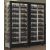 Combination of 2 professional multi-temperature wine display cabinets - 4 glazed sides - Inclined bottles - Magnetic and interchangeable cover