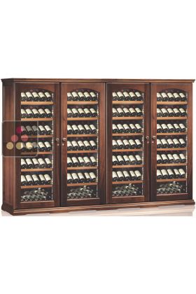 Combination of 4 single temperature wine cabinets for service or storage 