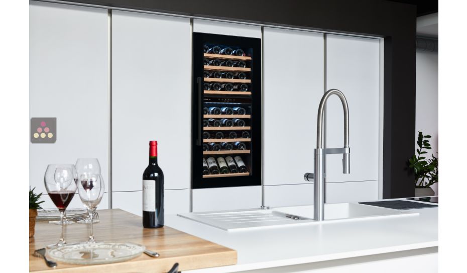 Dual temperature built in wine service cabinet